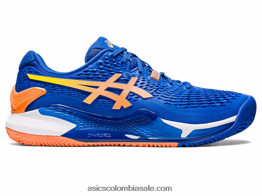 hombres Asics gel-resolución 9 arcilla azul atún/melocotón sol 20X82N89