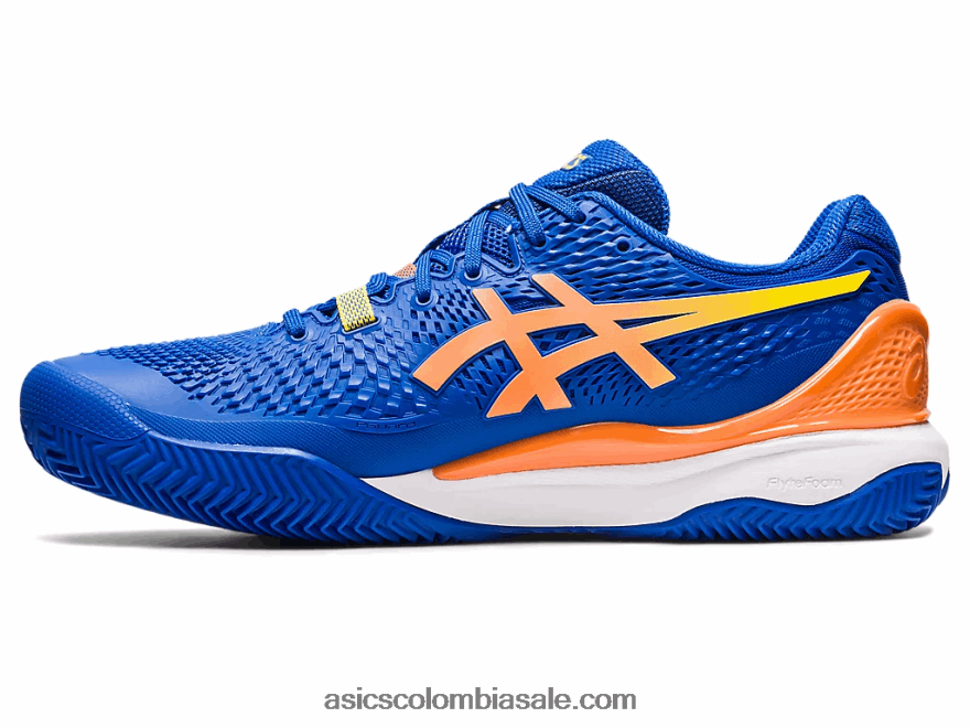 hombres Asics gel-resolución 9 arcilla azul atún/melocotón sol 20X82N89