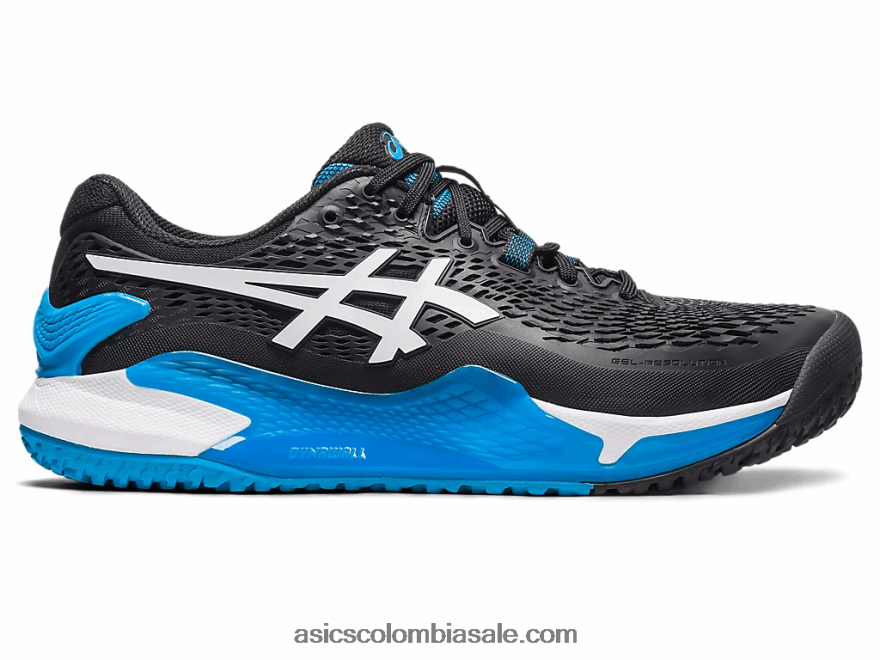 hombres Asics gel-resolución 9 oc de ancho blanco negro 20X82N567