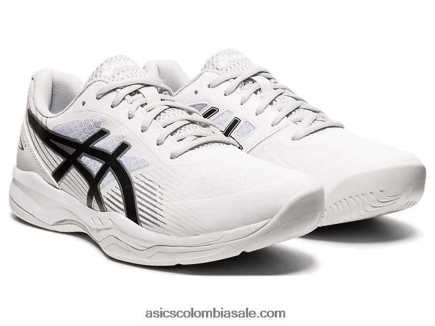 hombres Asics juego de gel 8 blanco negro 20X82N1944
