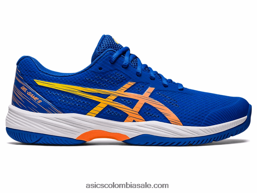 hombres Asics juego de gel 9 azul atún/melocotón sol 20X82N97