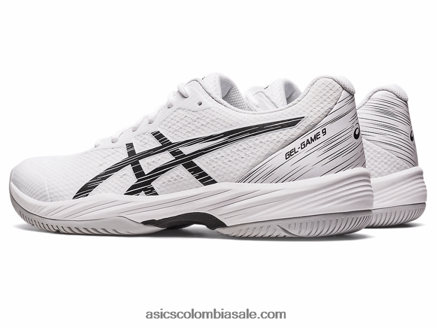 hombres Asics juego de gel 9 blanco negro 20X82N440