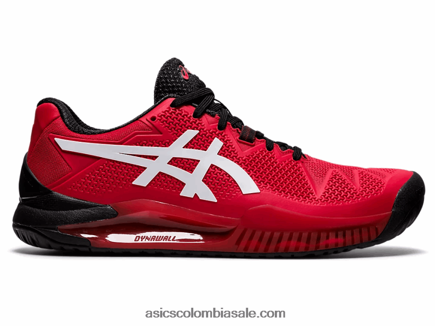 hombres Asics resolución de gel 8 rojo eléctrico/blanco 20X82N1747