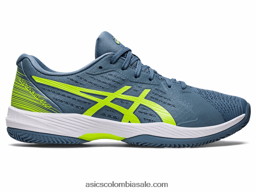hombres Asics solución de arcilla swift ff azul acero/verde peligro 20X82N514