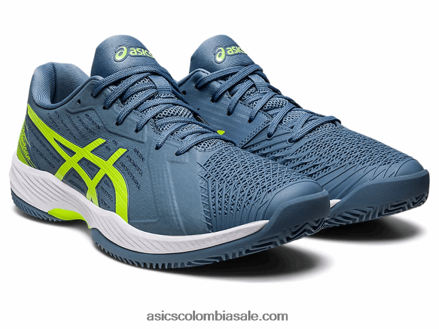 hombres Asics solución de arcilla swift ff azul acero/verde peligro 20X82N514