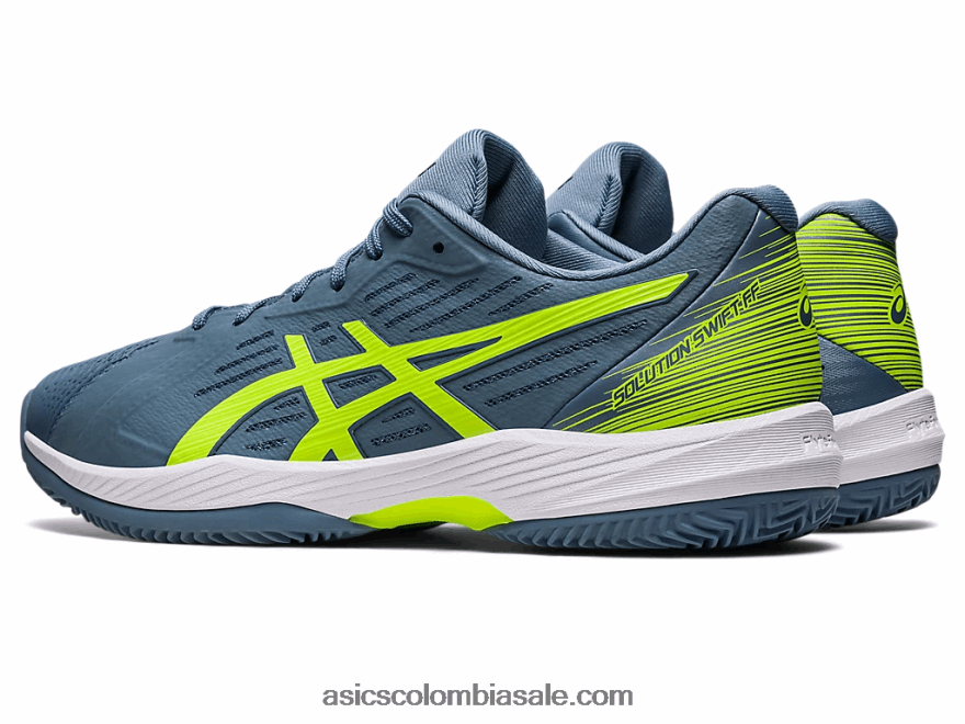hombres Asics solución de arcilla swift ff azul acero/verde peligro 20X82N514