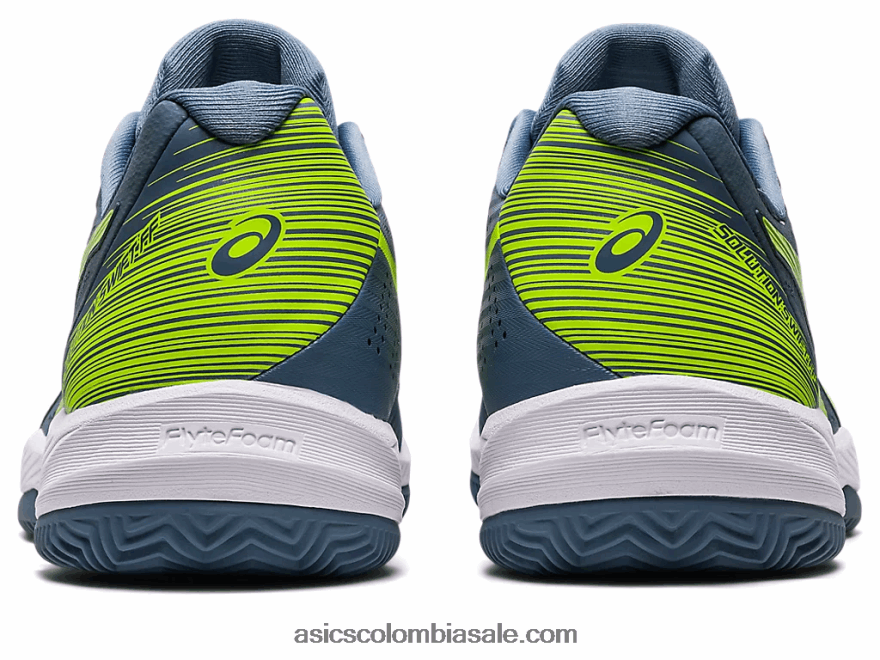 hombres Asics solución de arcilla swift ff azul acero/verde peligro 20X82N514