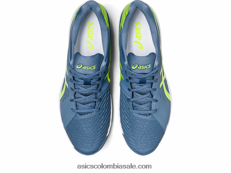 hombres Asics solución de arcilla swift ff azul acero/verde peligro 20X82N514