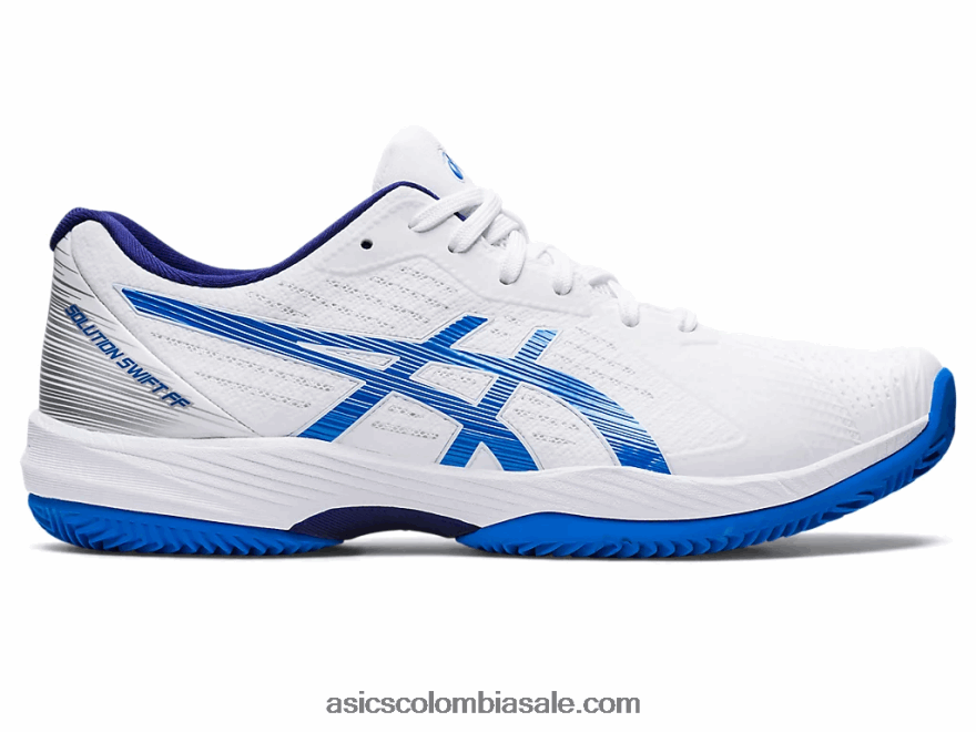 hombres Asics solución de arcilla swift ff blanco/azul eléctrico 20X82N1107