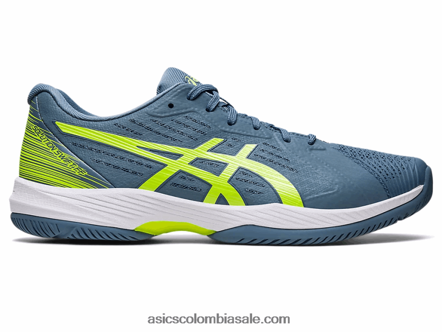 hombres Asics solución rápida ff azul acero/verde peligro 20X82N477