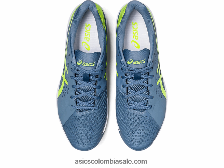 hombres Asics solución rápida ff azul acero/verde peligro 20X82N477