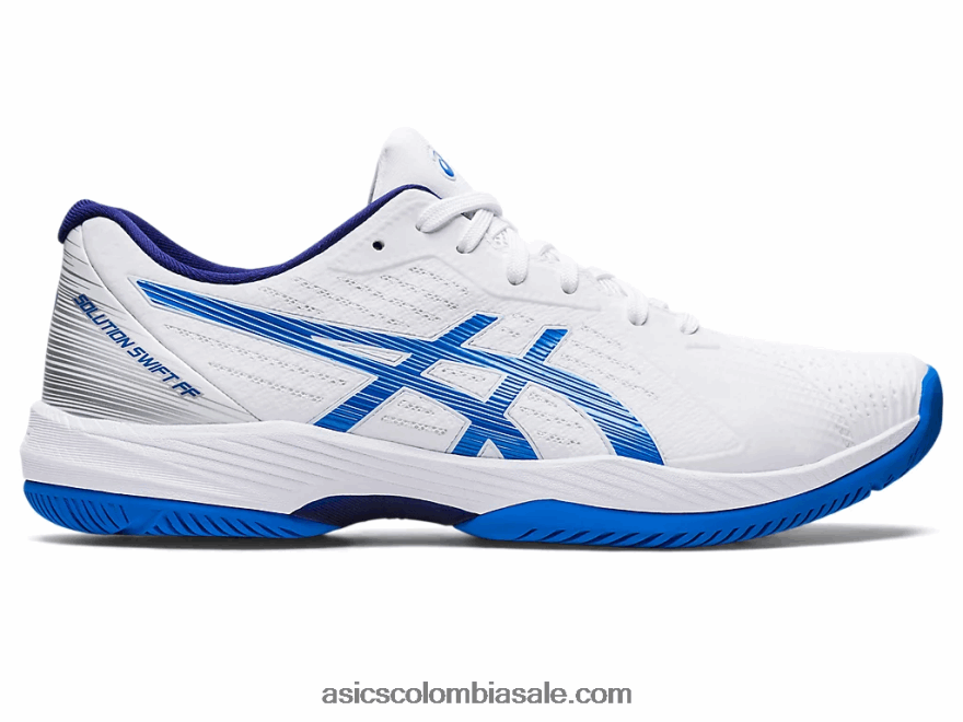 hombres Asics solución rápida ff blanco/azul eléctrico 20X82N1130