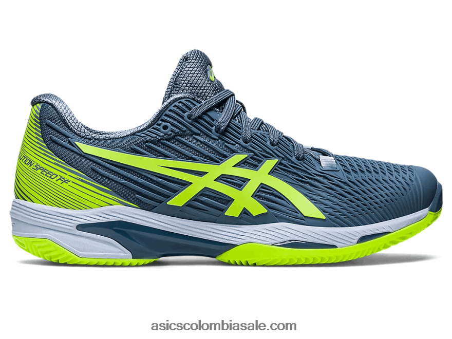 hombres Asics solución velocidad ff 2 arcilla azul acero/verde peligro 20X82N470
