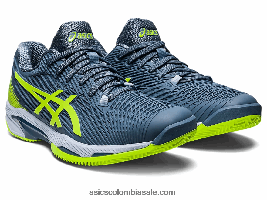 hombres Asics solución velocidad ff 2 arcilla azul acero/verde peligro 20X82N470