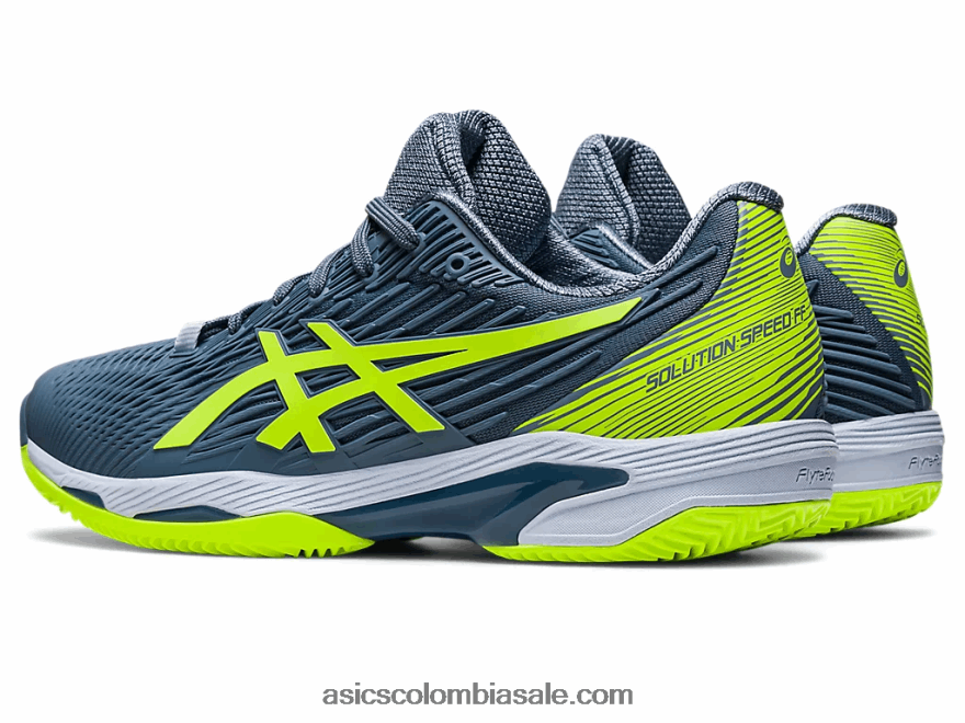 hombres Asics solución velocidad ff 2 arcilla azul acero/verde peligro 20X82N470