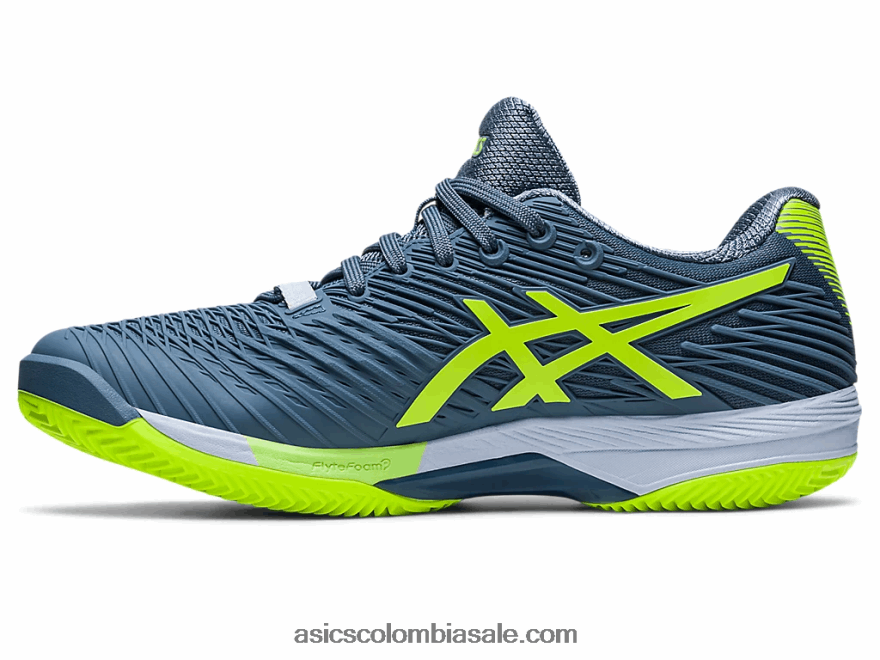 hombres Asics solución velocidad ff 2 arcilla azul acero/verde peligro 20X82N470