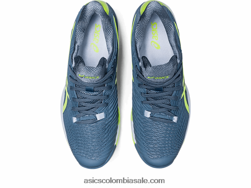 hombres Asics solución velocidad ff 2 arcilla azul acero/verde peligro 20X82N470