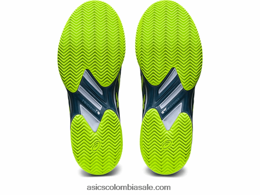 hombres Asics solución velocidad ff 2 arcilla azul acero/verde peligro 20X82N470
