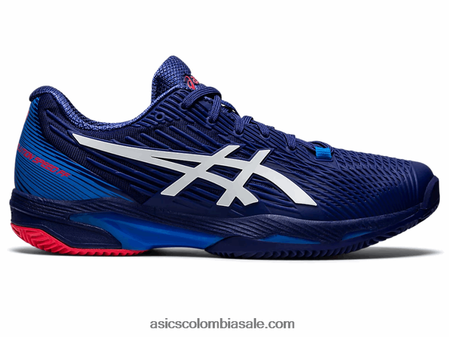 hombres Asics solución velocidad ff 2 arcilla buceo azul/blanco 20X82N1156