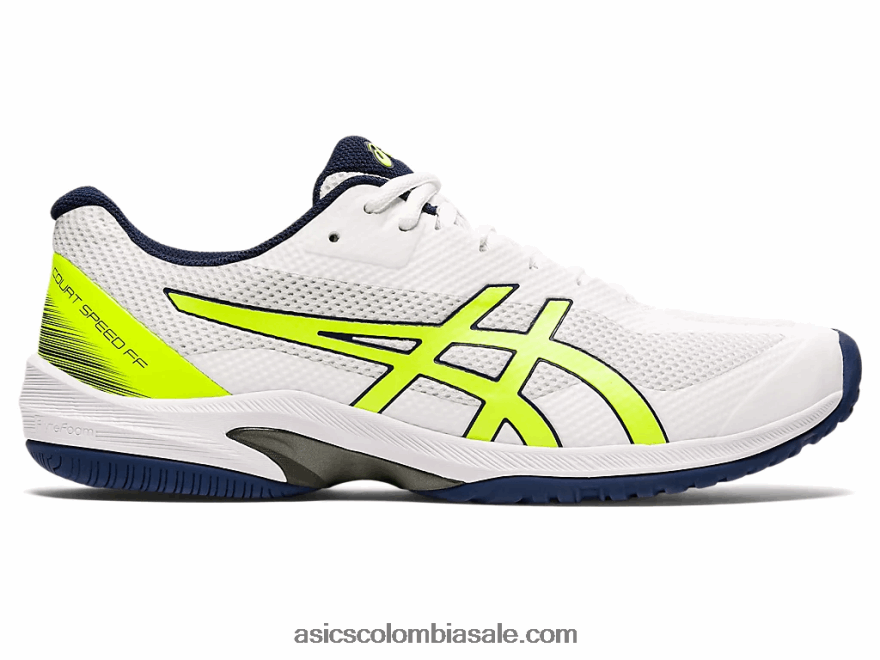 hombres Asics velocidad de corte ff blanco/amarillo de seguridad 20X82N2054