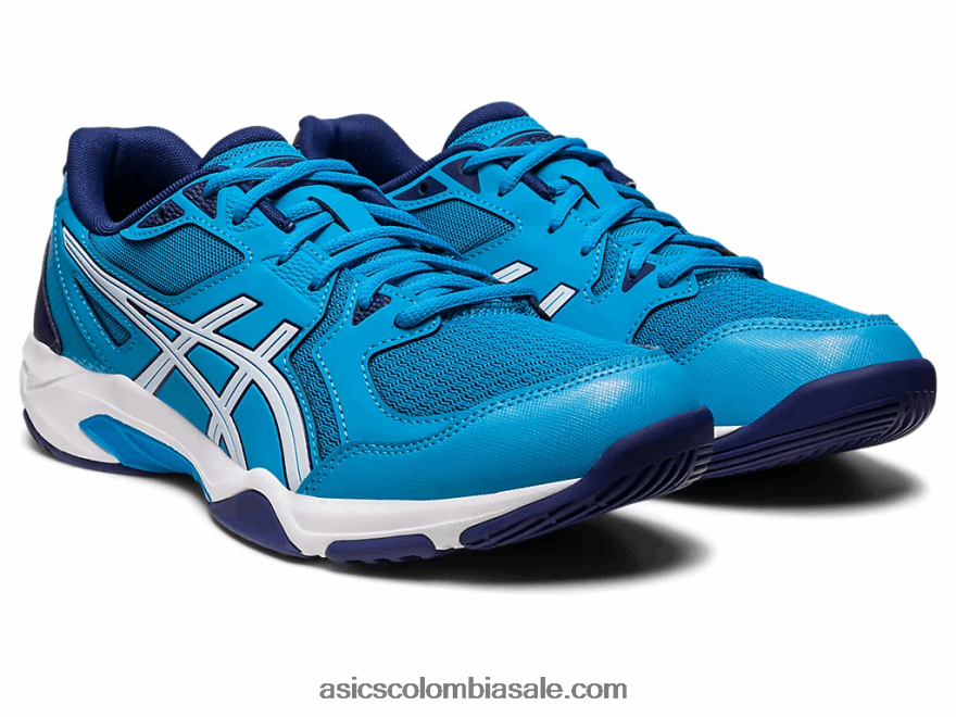 hombres Asics gel-cohete 10 isla azul/blanco 20X82N461