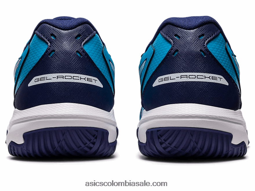 hombres Asics gel-cohete 10 isla azul/blanco 20X82N461