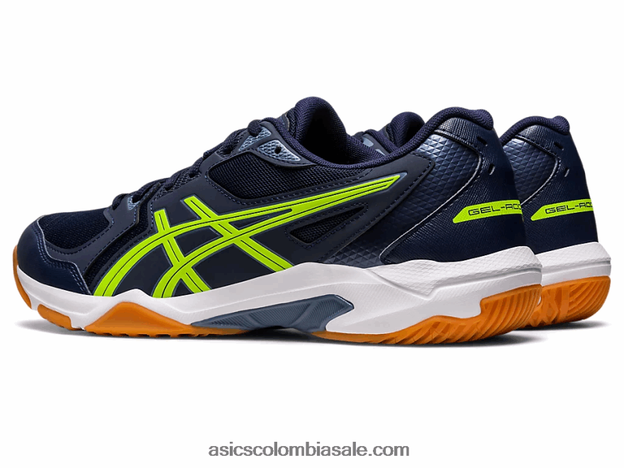 hombres Asics gel-cohete 10 medianoche/verde peligro 20X82N407