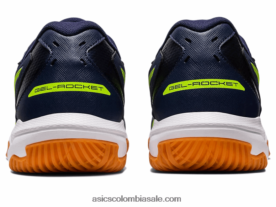 hombres Asics gel-cohete 10 medianoche/verde peligro 20X82N407