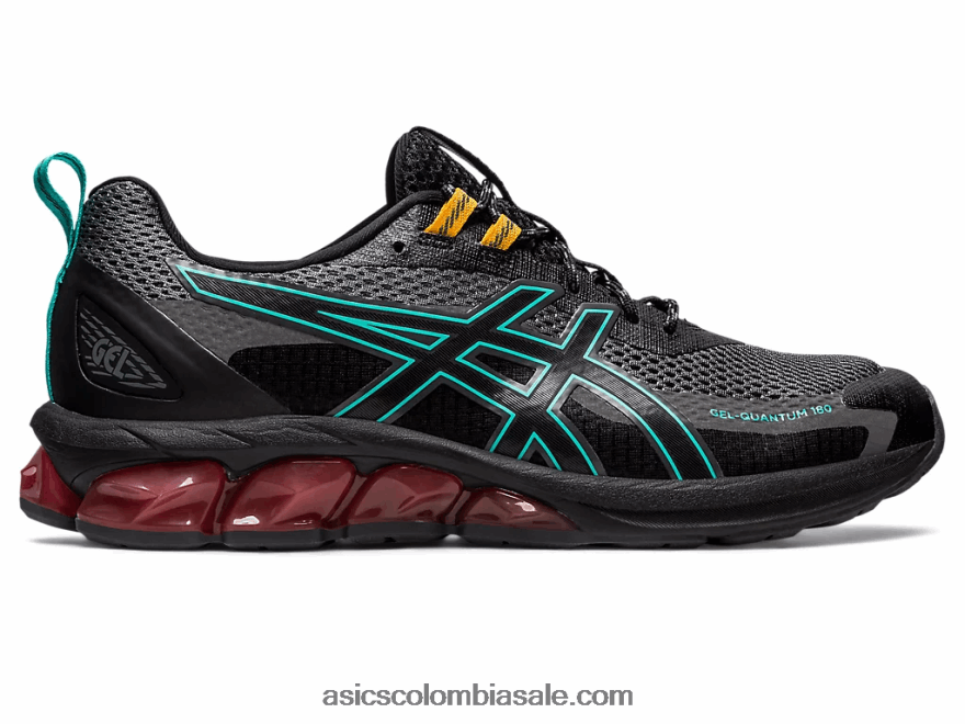 hombres Asics gel-quantum 180 vii gris acero/negro 20X82N131