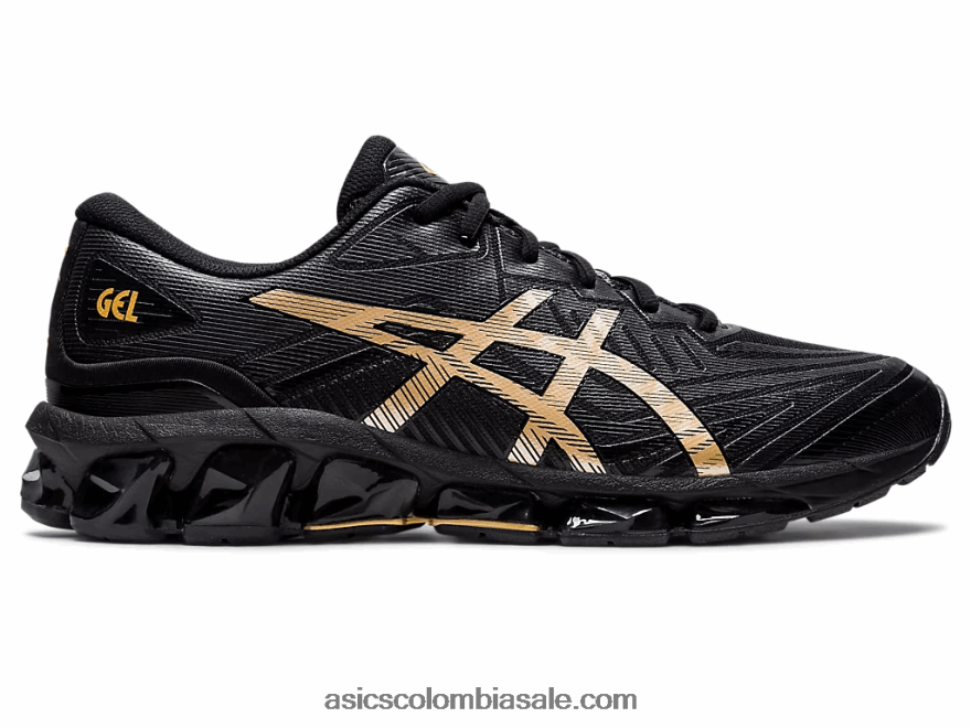 hombres Asics gel-quantum 360 vii negro/oro puro 20X82N1209