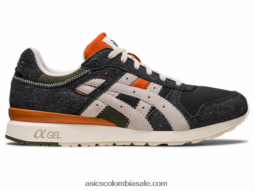 hombres Asics gt-ii negro/crema 20X82N705
