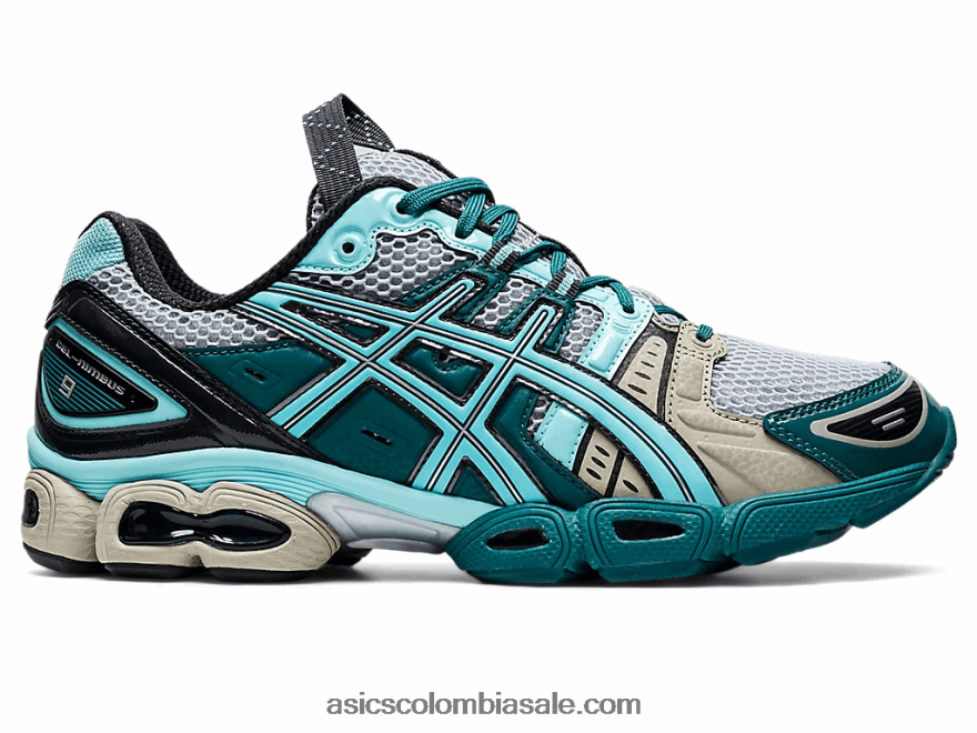 hombres Asics ub3-s gel-nimbus 9 gris piedmont/azul aruba 20X82N1251