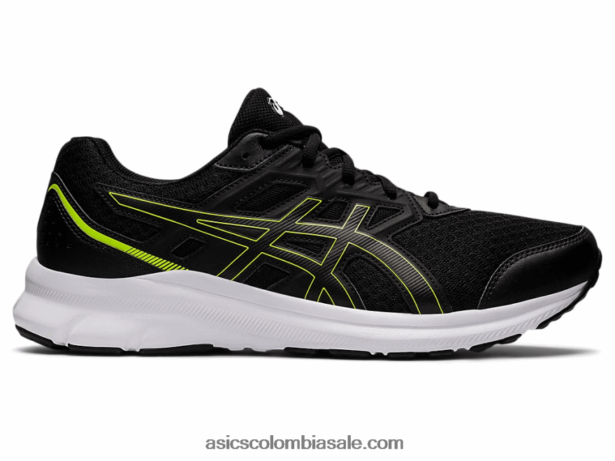 hombres Asics Jolt 3 extra ancho negro/verde peligro 20X82N1538