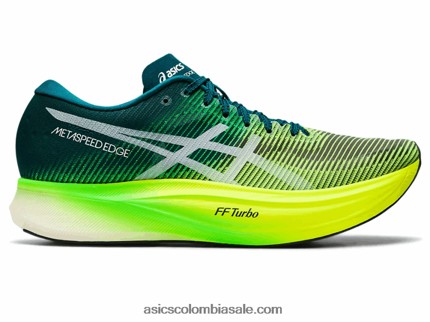 hombres Asics borde de metavelocidad+ pino terciopelo/amarillo seguridad 20X82N1253