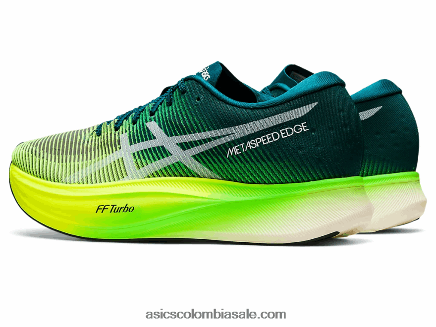 hombres Asics borde de metavelocidad+ pino terciopelo/amarillo seguridad 20X82N1253