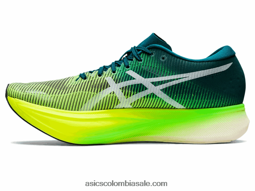 hombres Asics borde de metavelocidad+ pino terciopelo/amarillo seguridad 20X82N1253