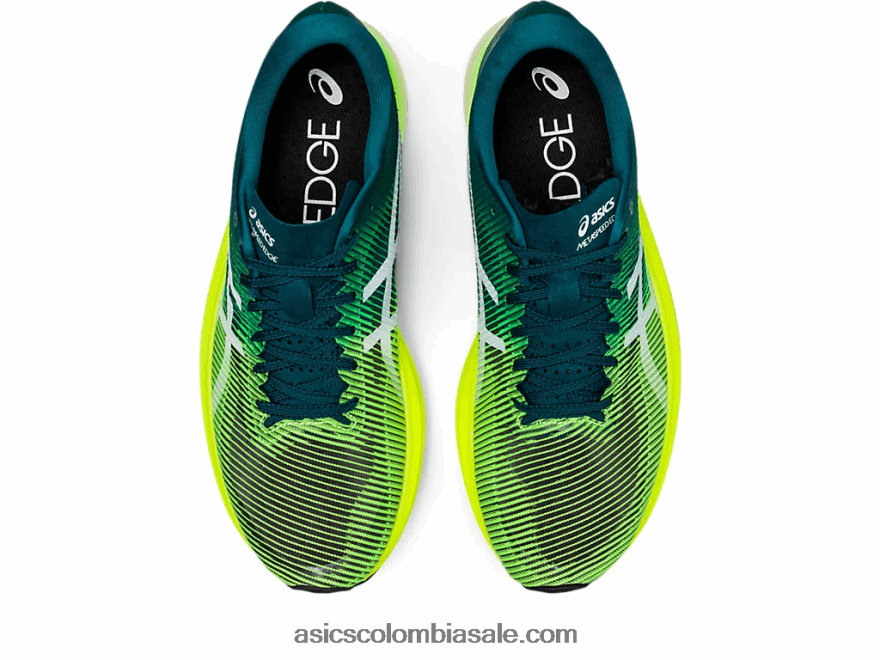 hombres Asics borde de metavelocidad+ pino terciopelo/amarillo seguridad 20X82N1253