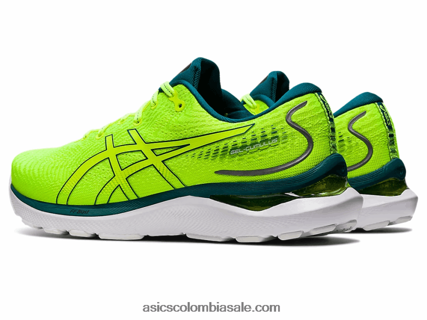 hombres Asics cúmulo de gel 24 amarillo seguridad/pino terciopelo 20X82N1036