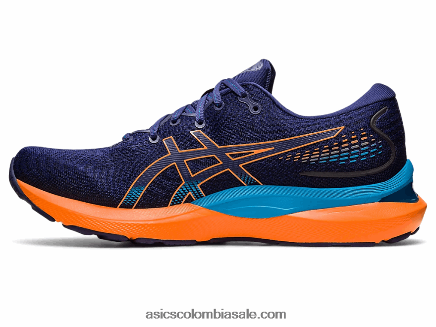 hombres Asics cúmulo de gel 24 azul índigo/melocotón sol 20X82N363