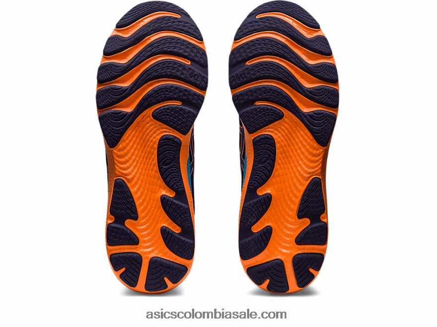 hombres Asics cúmulo de gel 24 azul índigo/melocotón sol 20X82N363