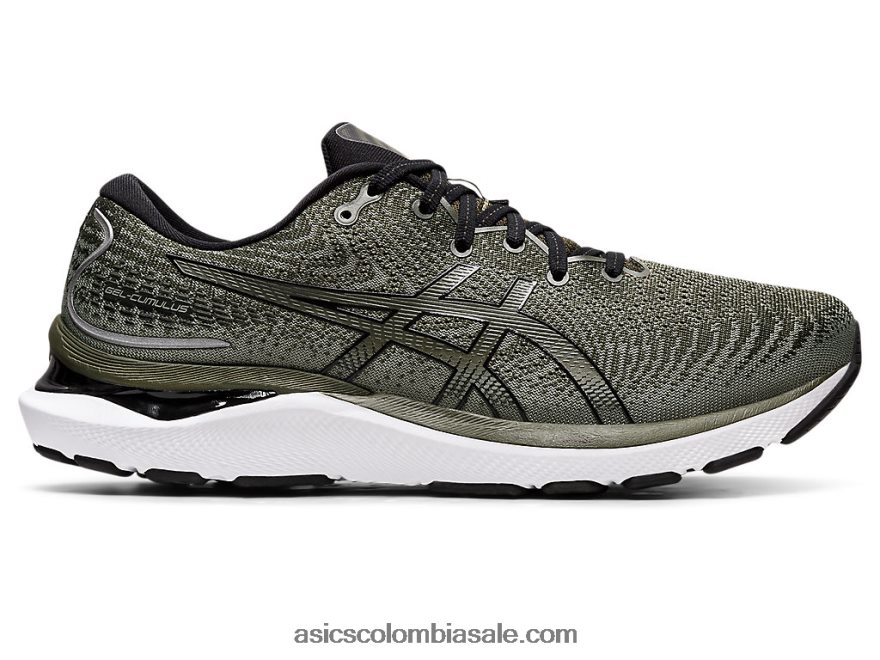 hombres Asics cúmulo de gel 24 lona verde oliva/negro 20X82N1314