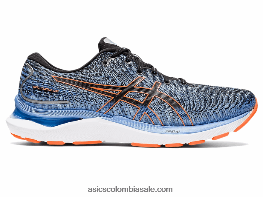 hombres Asics cúmulo de gel 24 negro/naranja impactante 20X82N1311