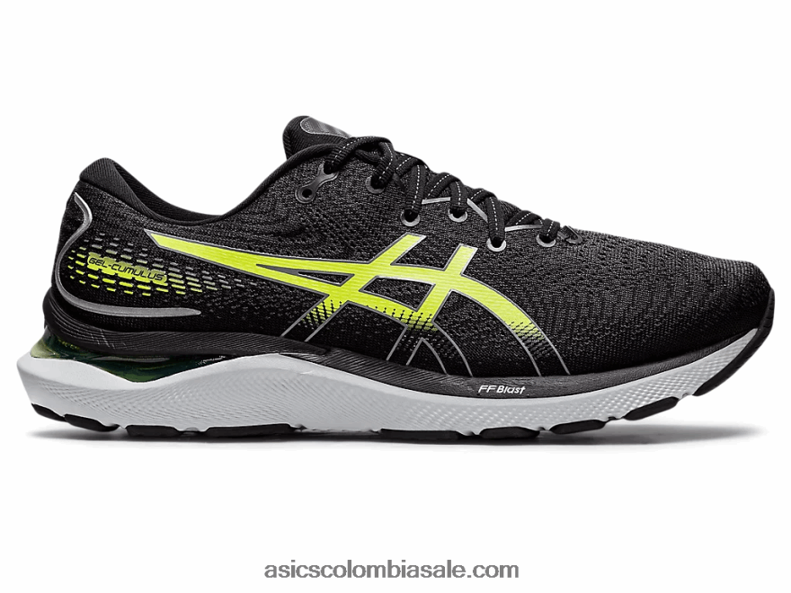 hombres Asics cúmulo de gel 24 negro/verde peligro 20X82N1316