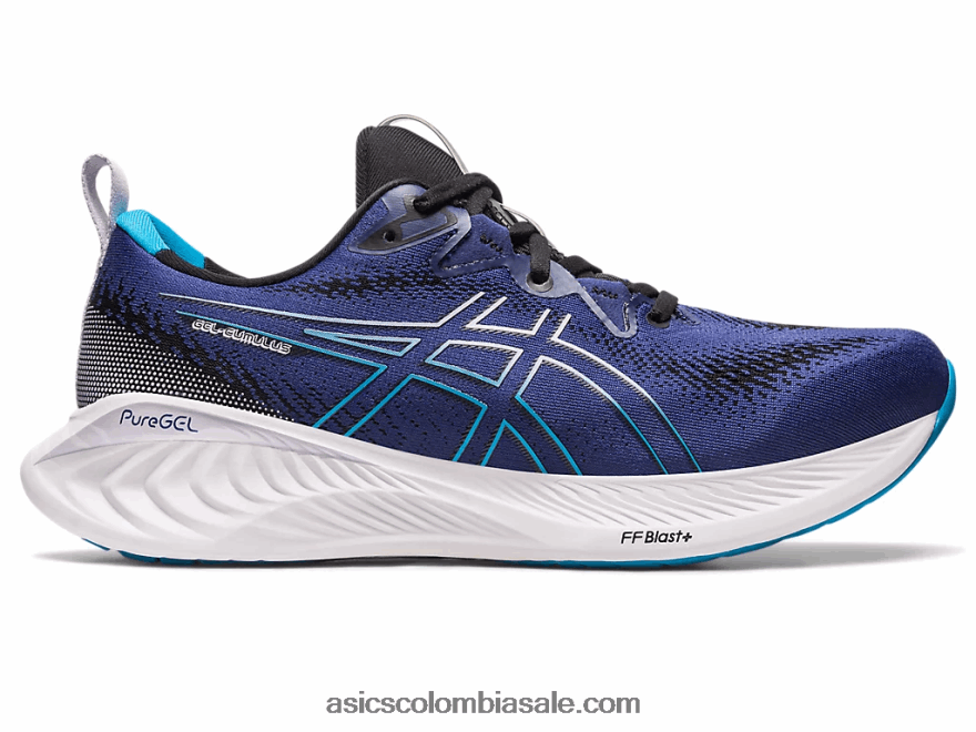 hombres Asics cúmulo de gel 25 azul índigo/azul isla 20X82N5