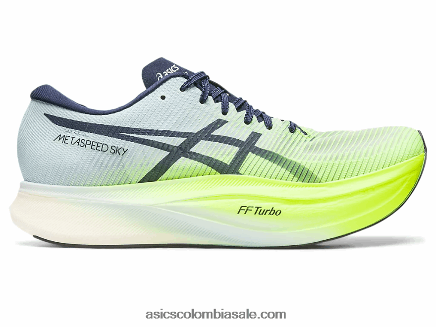 hombres Asics cielo de metavelocidad+ peligro verde/cielo 20X82N151