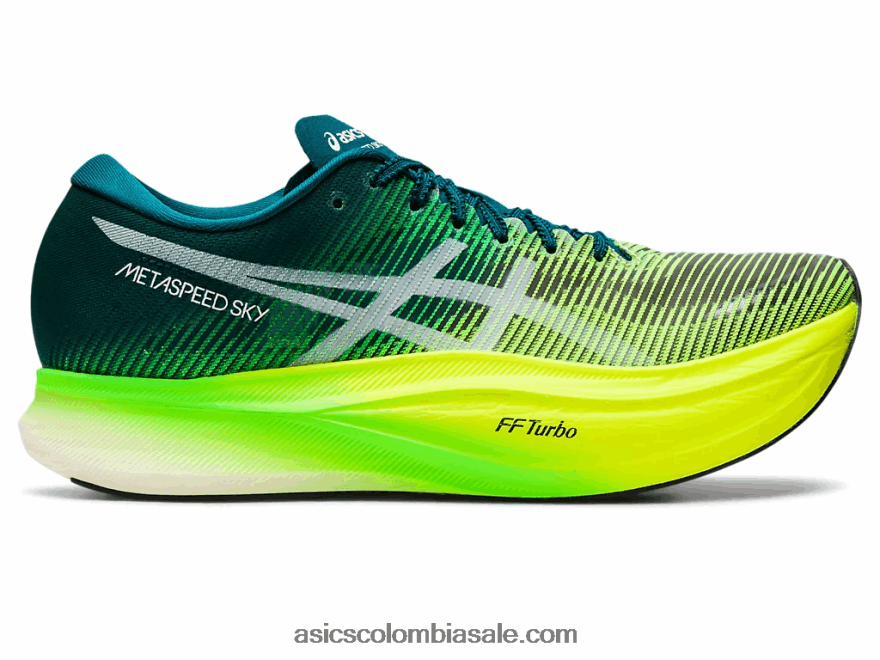 hombres Asics cielo de metavelocidad+ pino terciopelo/amarillo seguridad 20X82N1254