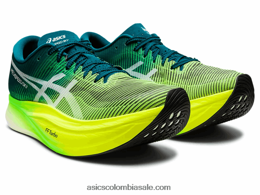 hombres Asics cielo de metavelocidad+ pino terciopelo/amarillo seguridad 20X82N1254