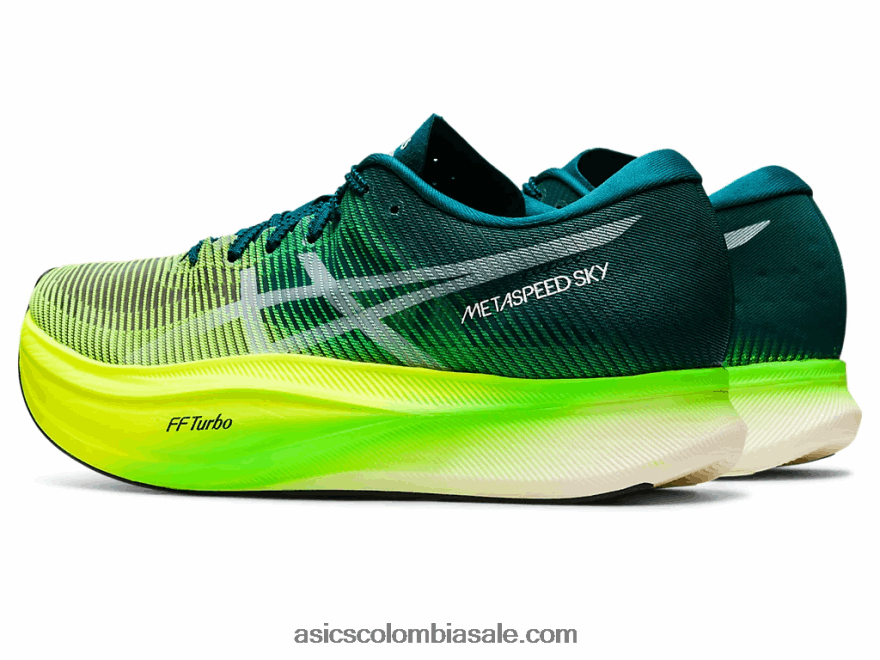 hombres Asics cielo de metavelocidad+ pino terciopelo/amarillo seguridad 20X82N1254