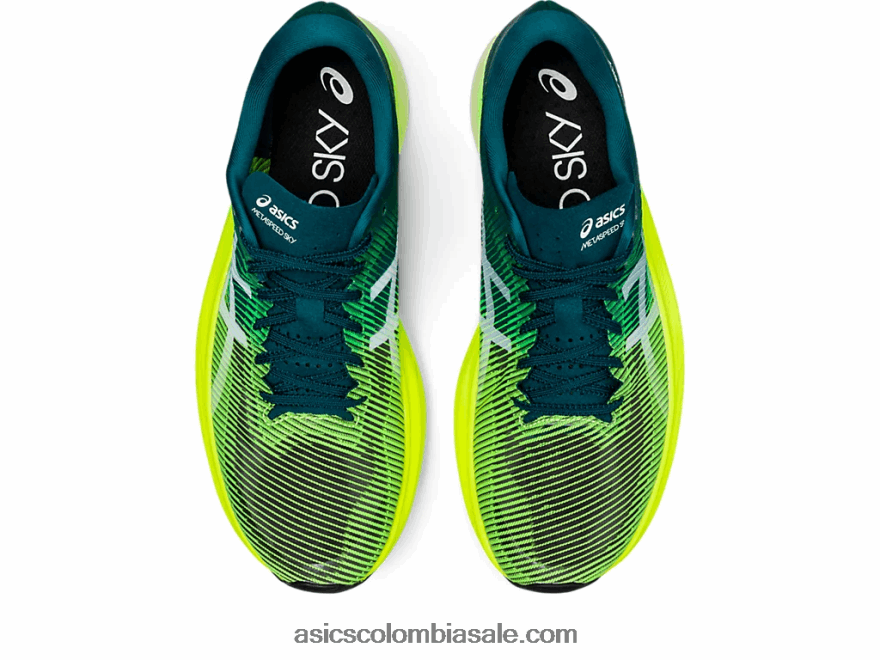 hombres Asics cielo de metavelocidad+ pino terciopelo/amarillo seguridad 20X82N1254