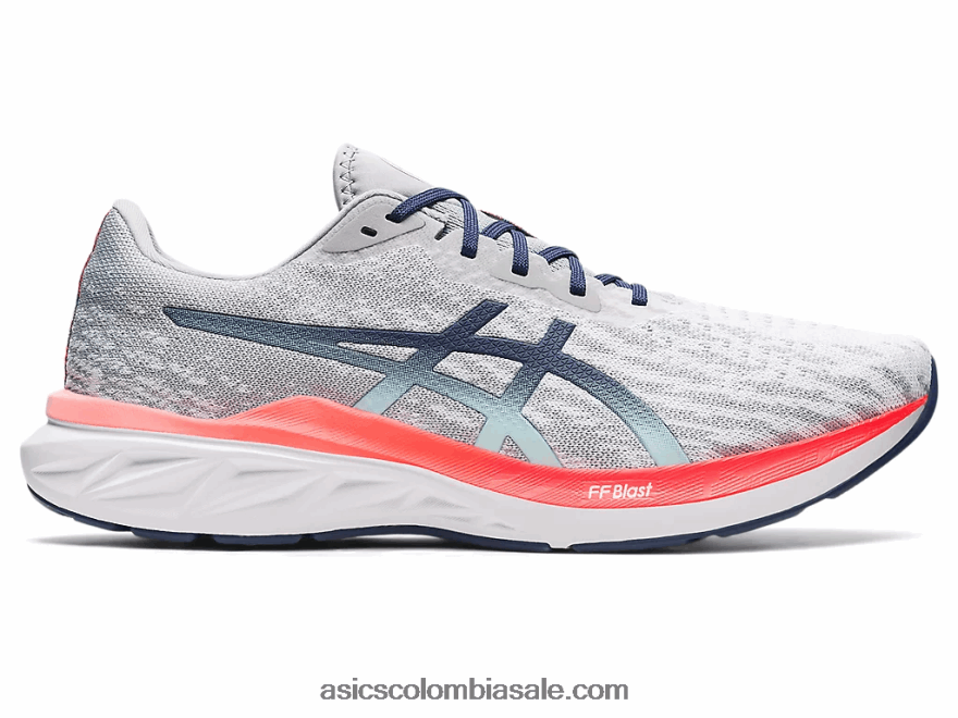 hombres Asics dinablasto 2 gris glaciar/azul trueno 20X82N1441